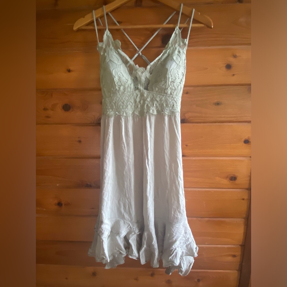Zenana Free People Style Green Mini Dress 👗 Size Woman’s Large